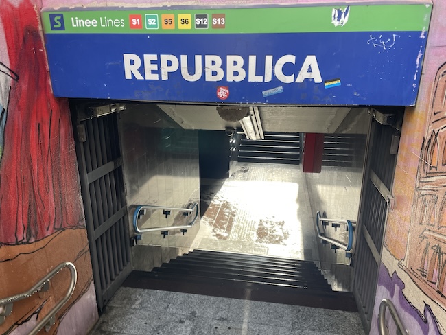a entrance to a subway station