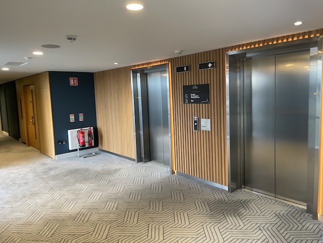 an elevator doors in a building