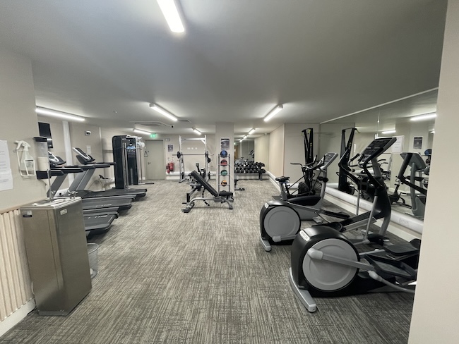 a room with exercise equipment