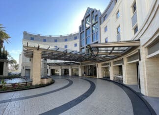 a building with a glass roof