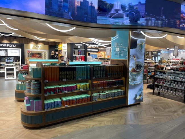 a store with a large screen