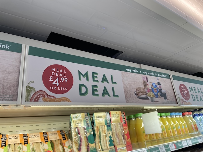 a sign on a shelf