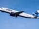 a jet plane flying in the sky