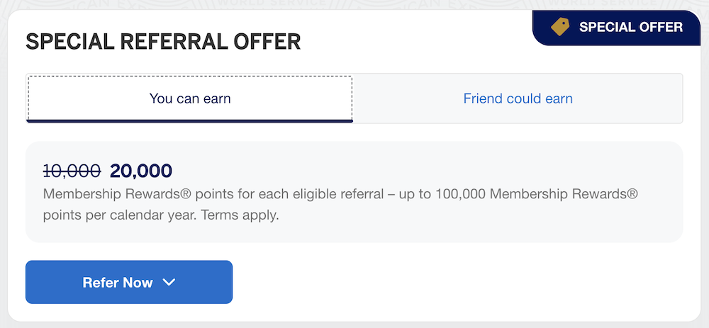 Boosted referral offer for the Blue Business Plus card from American Express