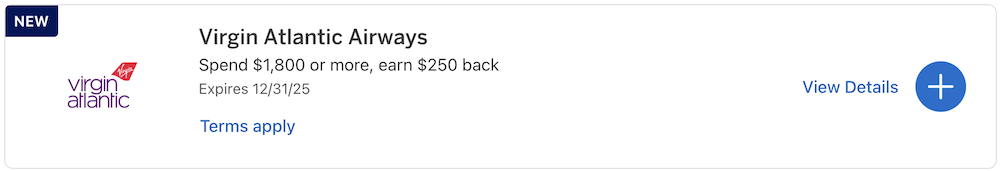 Amex Virgin Atlantic offer.