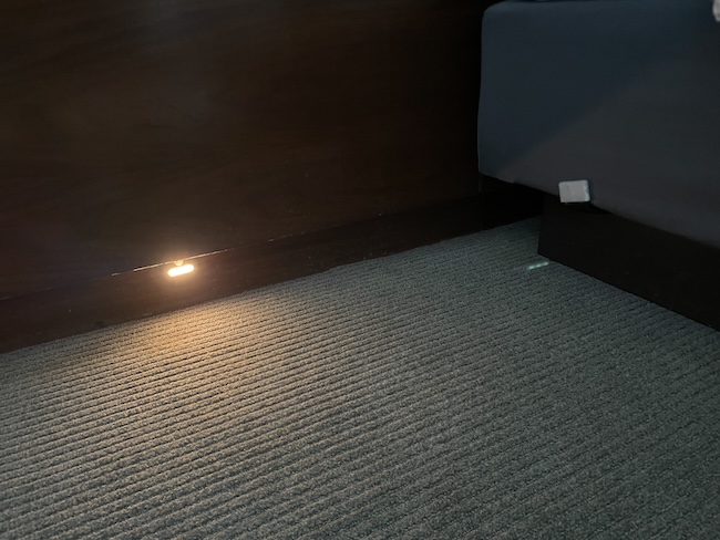 a light on the floor