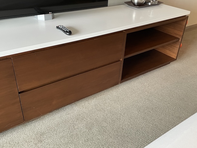 a tv on a stand