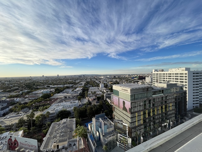 a city with many buildings and trees