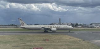 a large airplane on a runway