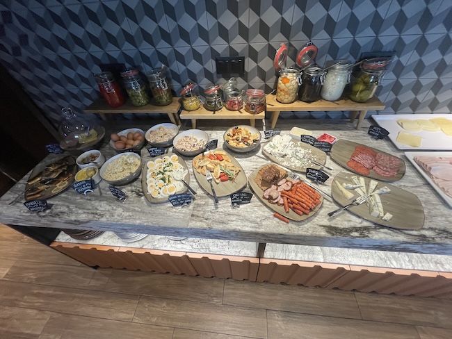 a table with food on it