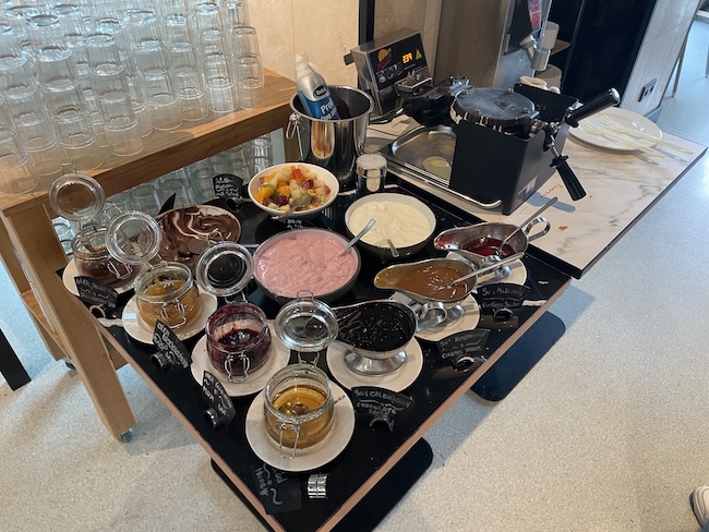 a table with different food items on it
