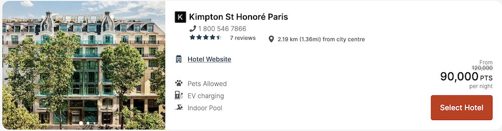 a screenshot of a hotel website