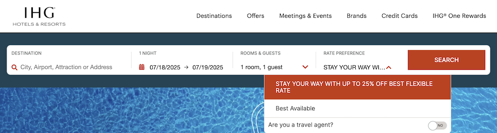IHG sale search bar