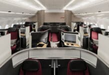 SWISS A350 Business Class cabin