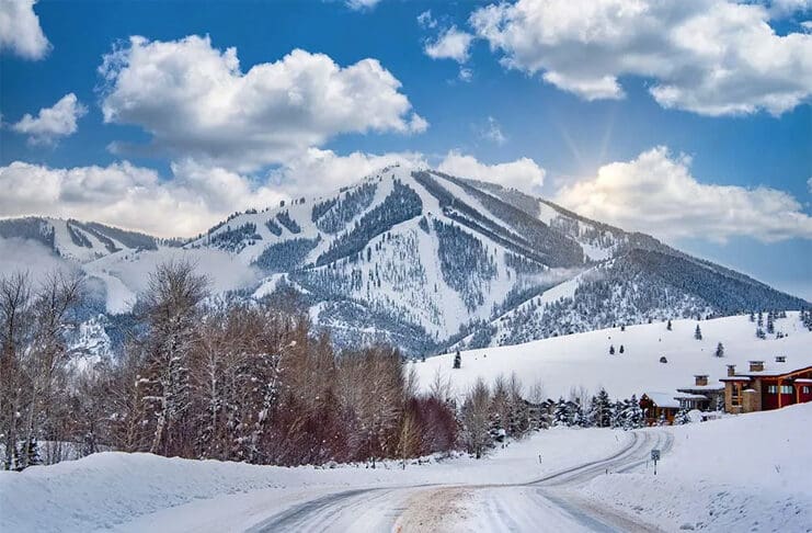 a road in the snow