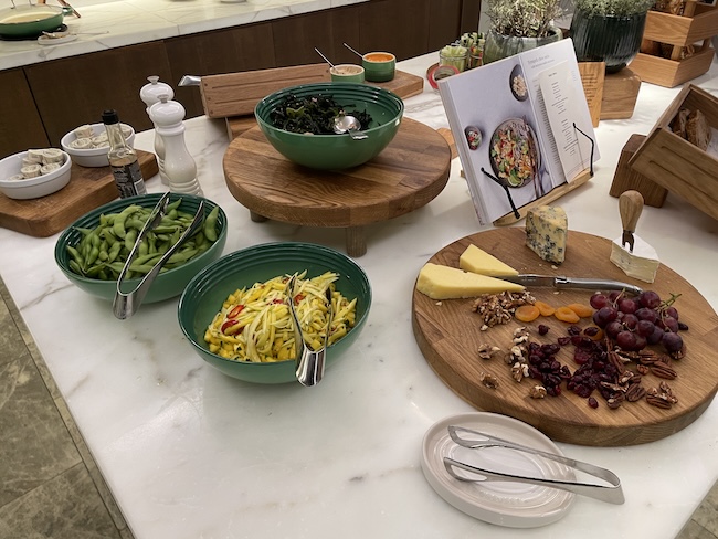 a table with food on it