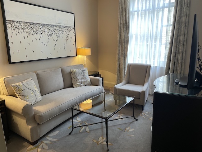 a living room with a couch and a coffee table