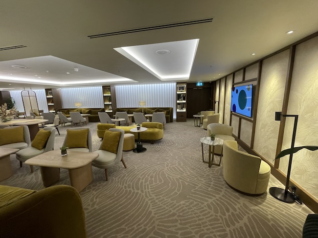 a room with tables and chairs