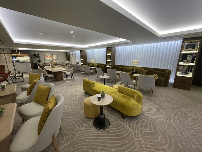 a room with chairs and tables