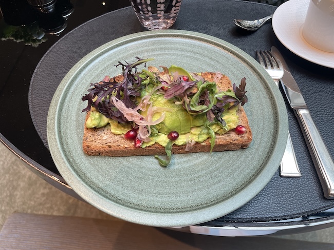 a plate with food on it