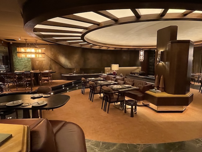 a room with tables and chairs