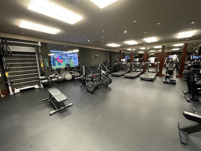 a large gym with exercise equipment
