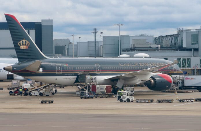 an airplane parked at an airport