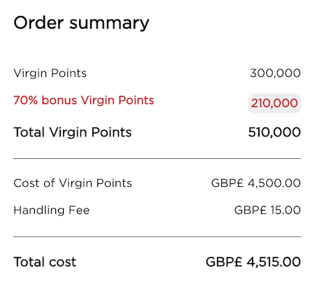 buying virgin points