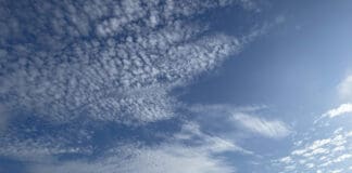 a blue sky with white clouds