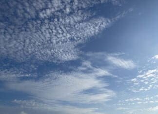 a blue sky with white clouds