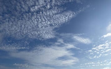 a blue sky with white clouds