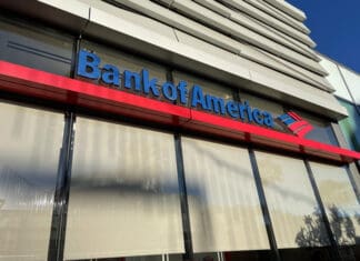 a building with a sign on it