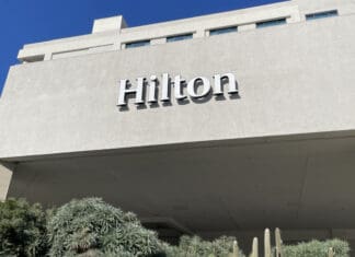 a building with a sign on it