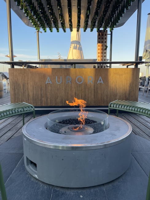 a fire pit with a fire in it