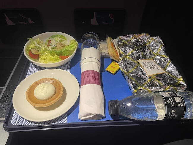 British Airways Premium Economy food.