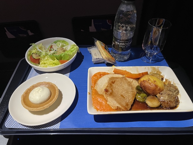 British Airways Premium Economy food.