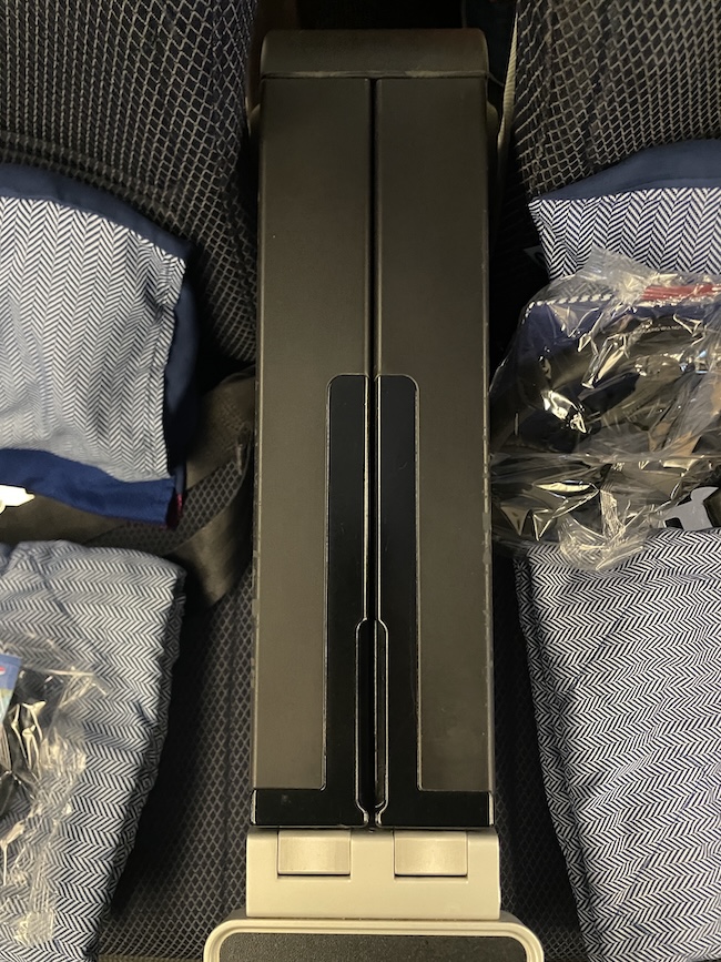 British Airways A380 Premium Economy tray table.