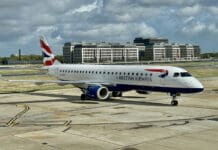 a plane on the runway