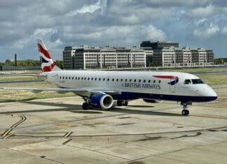 a plane on the runway