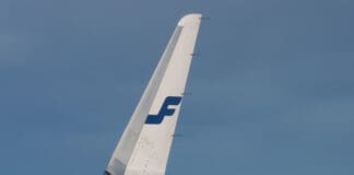 the wing of an airplane