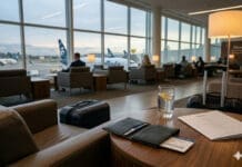 Review: Atmos™ Rewards Summit Visa Infinite® card An airport lounge featuring Alaska Airlines