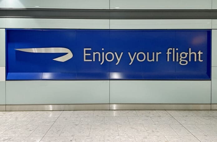 Image of British Airways sign which reads 