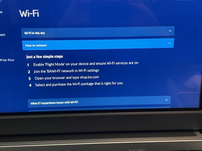 British Airways Wi-Fi
