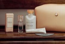 Emirates women's Business Class amenity kit.