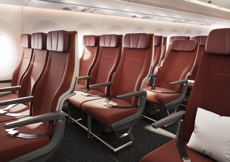 Qantas A350-1000 Economy Class seating.