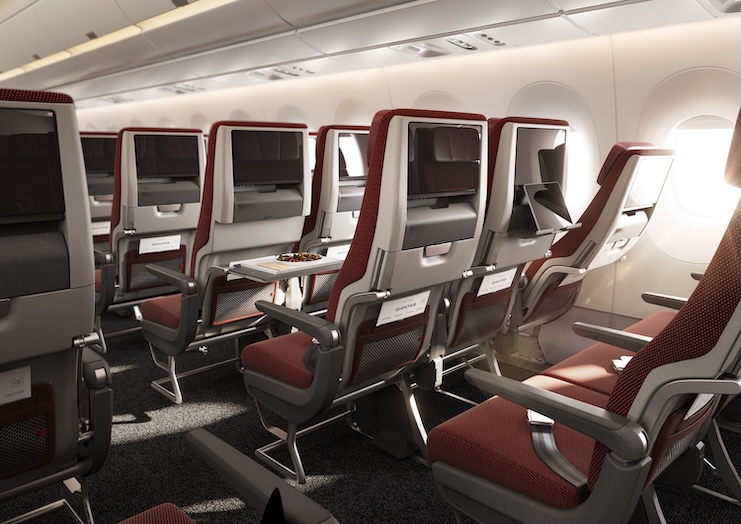 Qantas A350-1000 Economy Class seating.