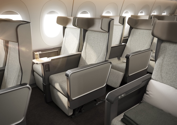 Qantas A350-1000 Premium Economy seating.