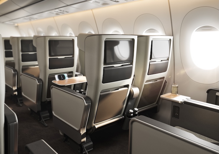 Qantas A350-1000 Premium Economy seating.