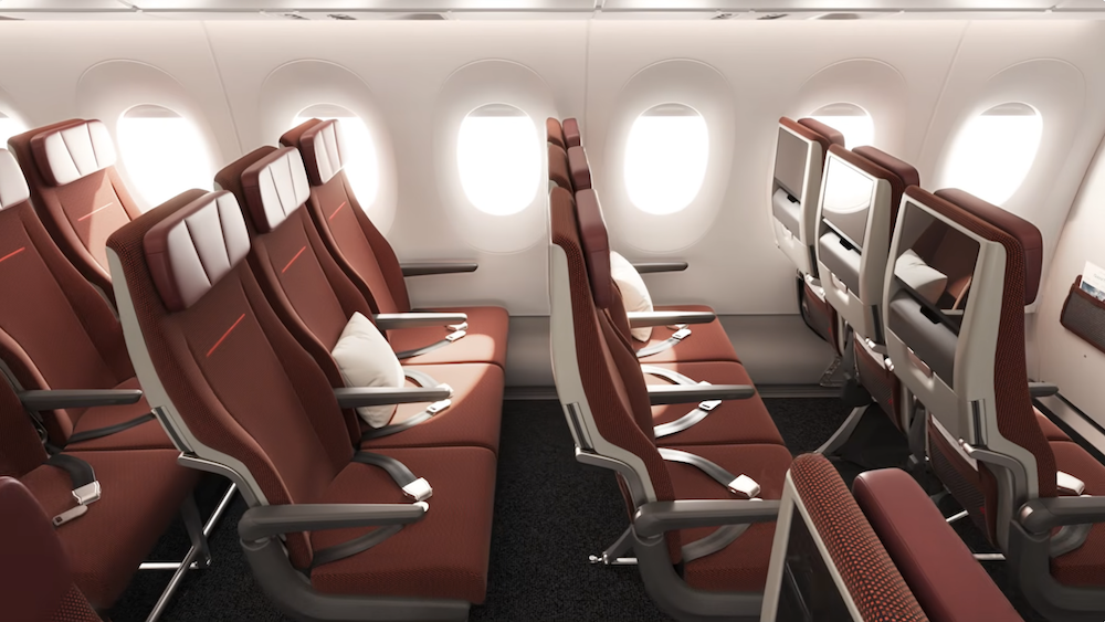Qantas A350-1000 Economy Class seating.