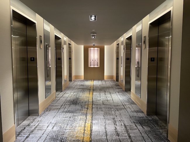 Hyatt Regency Seattle elevators.